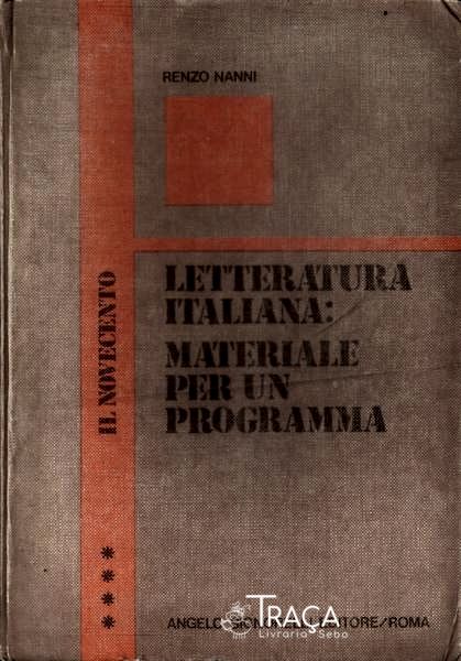 Litteratura Italiana: Materiale Per Un Programma Vol 4
