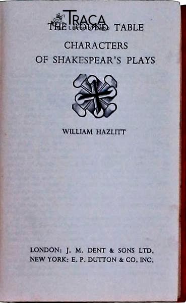 The Round Table Characters Of Shakespears Plays