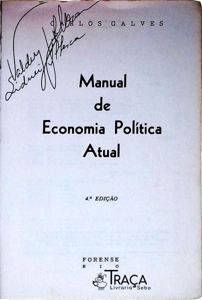 Manual de Economia Política Atual