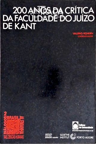 200 Anos da Crítica da Faculdade do Juízo de Kant