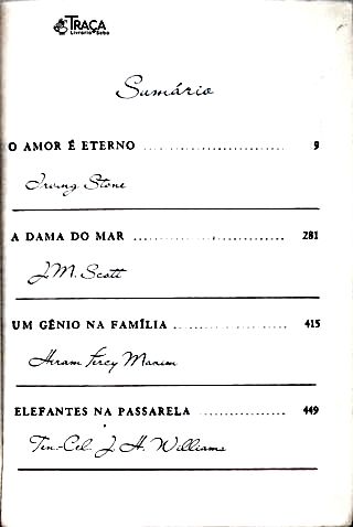 O Amor É Eterno - A Dama Do Mar - Um Gênio Na Família - Elefantes Na Passarela