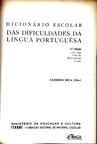 Dicionário Escolar das Dificuldades da Língua Portuguêsa