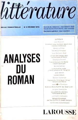 Analyses du Roman - Littérature Nº 5 (Février)