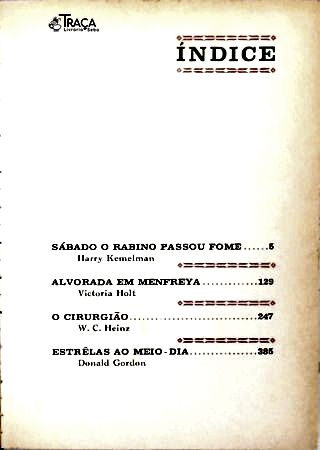Sábado O Rabino Passou Fome - Alvorada Em Menfreya - O Cirurgião - Estrêlas Ao Meio-dia