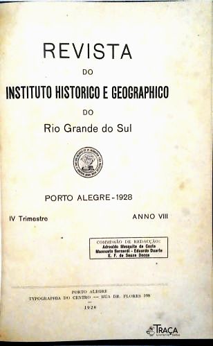 Revista do Instituto Histórico e Geográfico do RS - IV trimestre - Ano 8