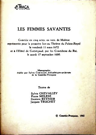 Les Femmes Savantes (Monographie)