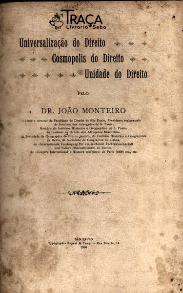 Universalização do Direito - Cosmopolis do Direito - Unidade do Direito