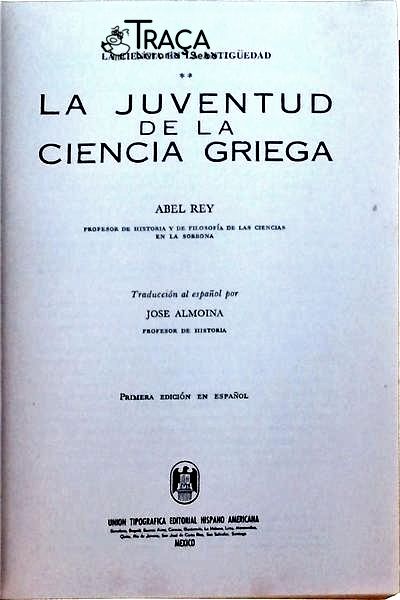 La Juventud de La Ciencia Griega