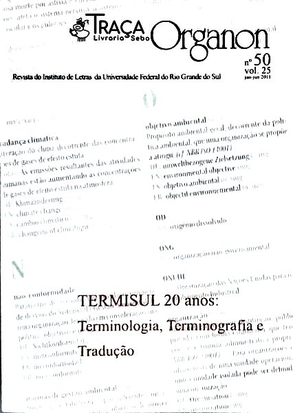 Organon 50 - Termisul 20 Anos - Terminologia, Terminografia e Tradução