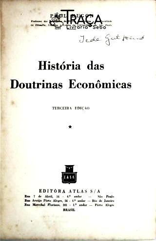 História das Doutrinas Econômicas