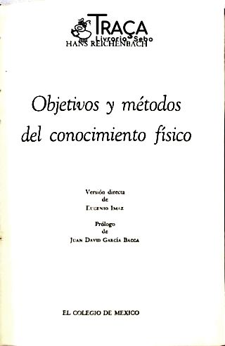 Objetivos y Métodos del Conocimiento Físico