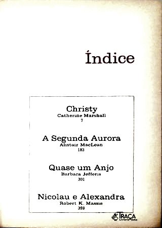 Christy - A Segunda Aurora - Quase Um Anjo - Nicolau E Alexandra