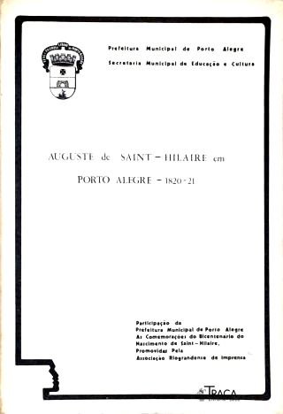 Auguste de Saint-hilaire em Porto Alegre 1820-21