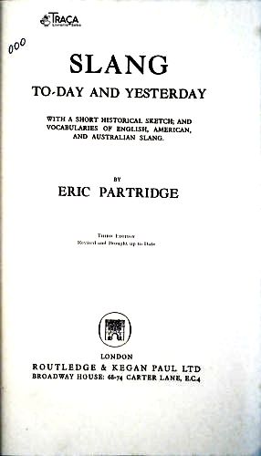 Slang: To-day and Yesterday