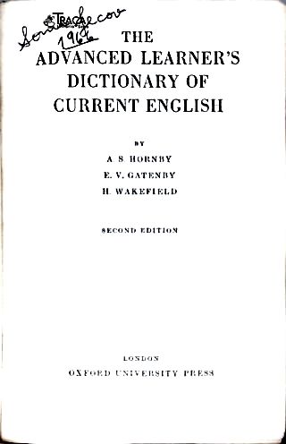 The Advanced Learners Dictionary Of Current English