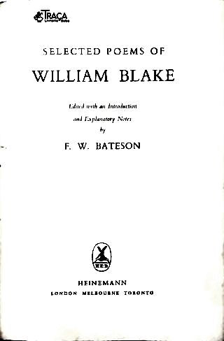 Selected Poems Of William Blake