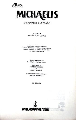 Novo Michaelis: Dicionário Ilustrado Inglês-português - Vol. 1