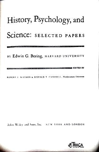 History, Psychology, And Science: Selected Papers