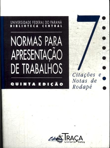 Normas para Apresentação de Trabalhos Vol 7