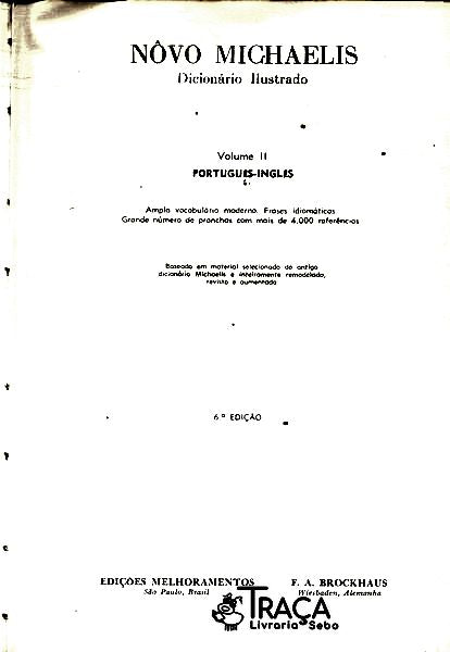 Novo Michaelis Português - Inglês Vol 2 (1968)