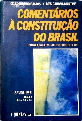 Comentários a Constituição do Brasil - Vol. 3 Tomo I