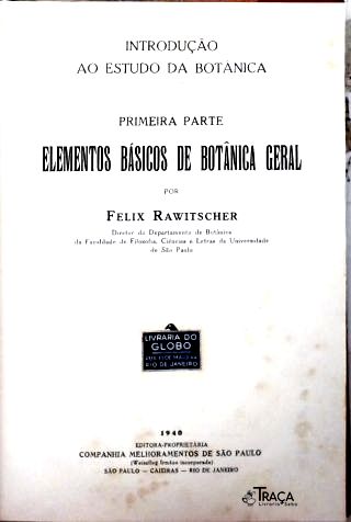 Elementos Básicos de Botânica Geral